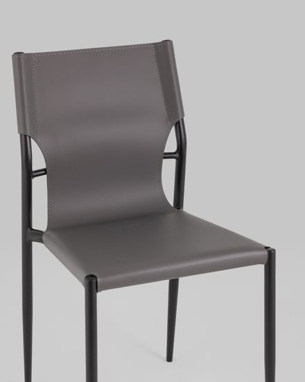 Стул обеденный West серый экокожа