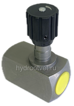 DRV16-1-10/V - Дроссель трубного монтажа c рукояткой, G3/4, обратный клапан - есть