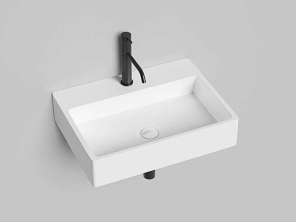 Раковина Salini OTTAVIA 1103101G 59,5 из искусственного камня S-Sense, белая глянцевая
