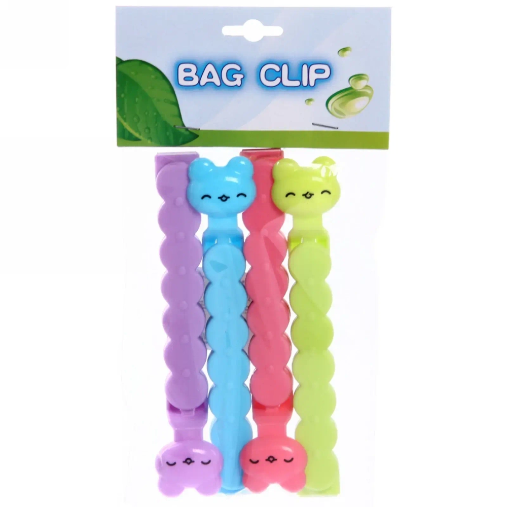 Зажим для пакета 12см «Котики» 4шт