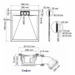 Душевой поддон WasserKraft Elbе 74T22 100х90 черный