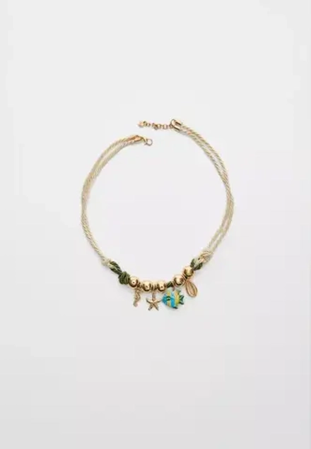 STRADIVARIUS Ожерелье с подвесками, экрю