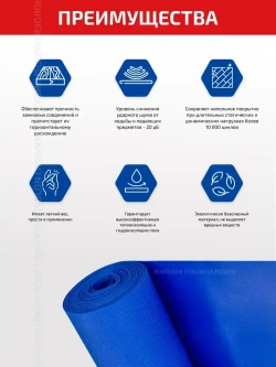 Подложка под кварц винил плотная, ISOLON EcoHeat под ПВХ, LVT, SPC покрытия, 0,9 мм, 4,5 кв.м.