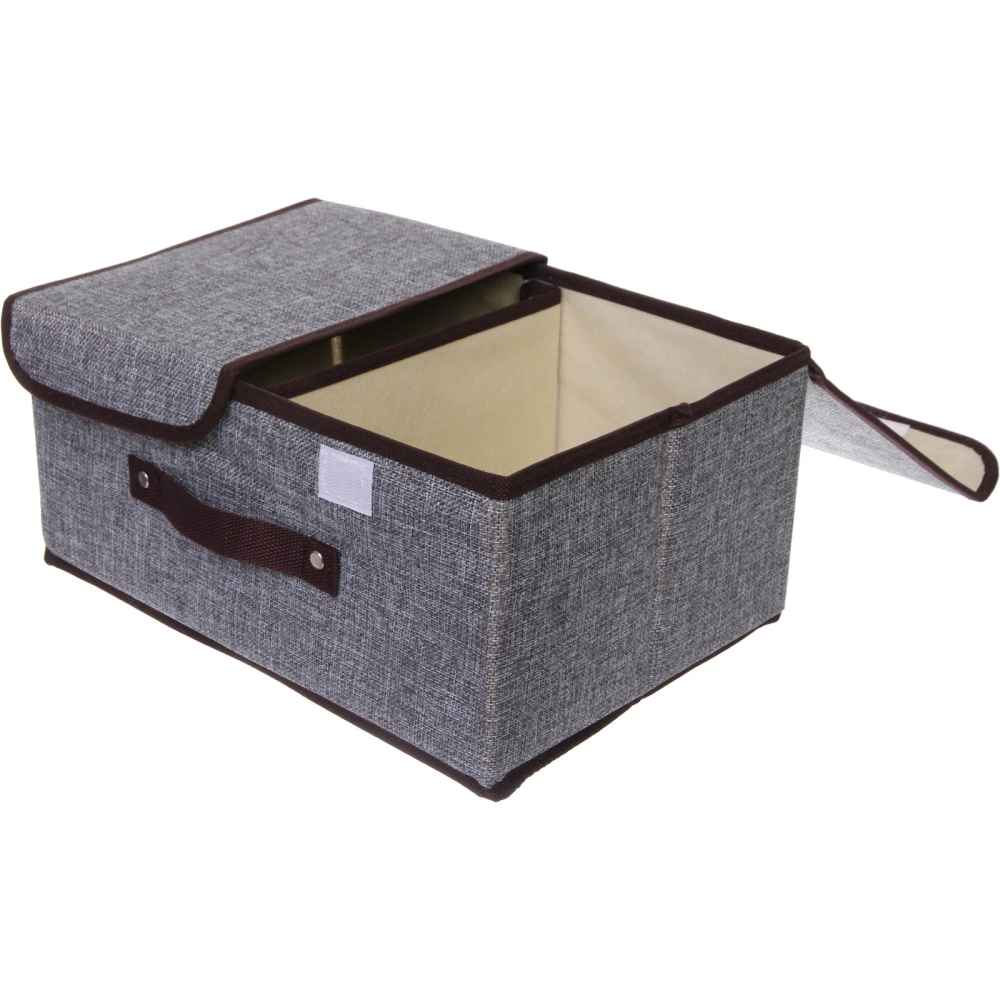Короб - органайзер складной стеллажный для хранения вещей «ДОМания», цвет серый, два отделения, 36*25*16см (лейбл)
