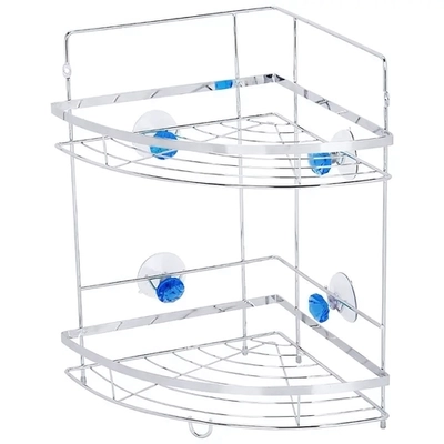 Полка угловая двухъярусная W2667 Бриллиант, синий размер:24,5,5х38см (крепление: присос