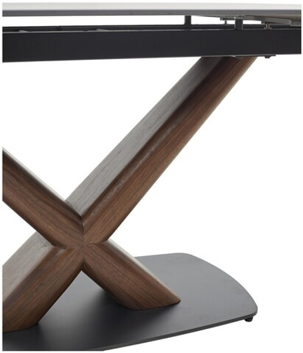 Стол М-City DISAUR Бланко (Blanco) 160 Черный мрамор матовый (Matt Black Marble Solid Ceramic, Орех