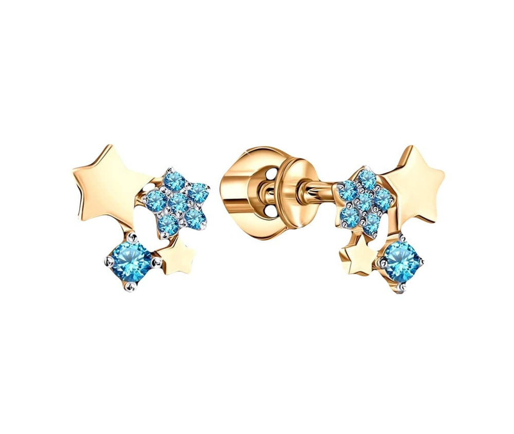 Серьги из серебра "Звезды" голуб