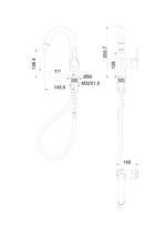 Смеситель для раковины с выдвижным изливом WONZON & WOGHAND, Темный графит (WW-FE01L212-BGG)