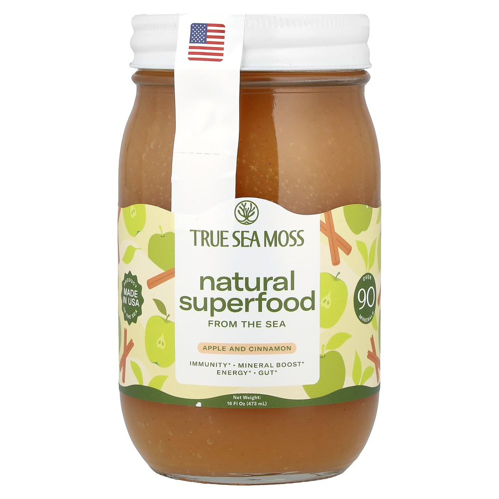 True Sea Moss, натуральный суперфуд из морских водорослей, яблоко и корица, 473 мл (16 жидк. унций)