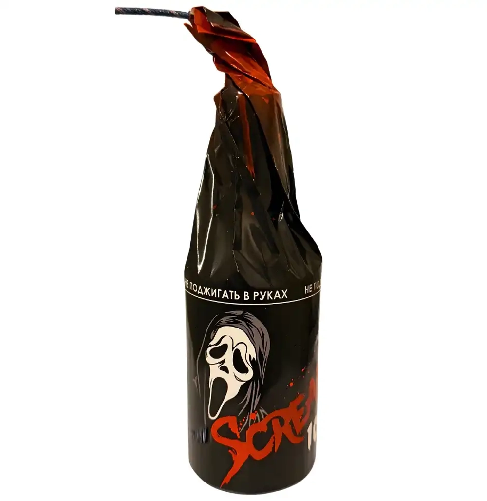 PB-016 Scream 100: фитильная петарда с эффектом крика и мощным взрывом, граммовка 40 грамм.