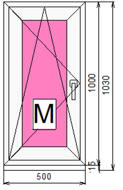 Пластиковое окно 1000 х 500 ТермА Эко + Москитная сетка