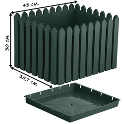 Кашпо "Лардо" квадратное 43х35,7х30 см. Цвет: Тёмно-зелёный.