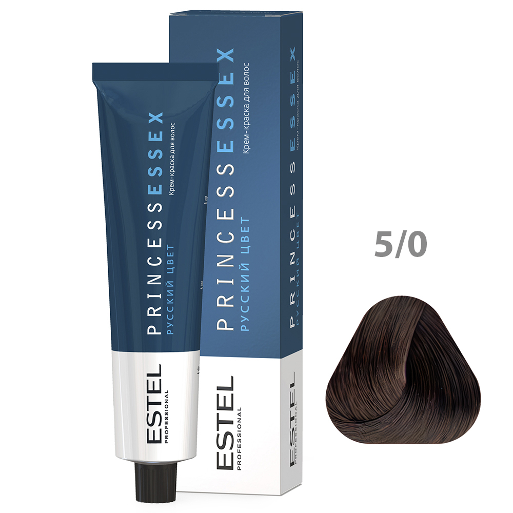 ESTEL PRINCESS ESSEX Крем-краска для волос, 5/0 светлый шатен, 60 мл