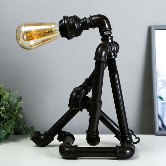 Креативная настольная лампа , Титан 1х60Вт Е27 коричневый 19х28х38 см