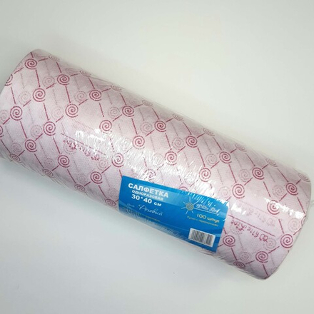 Салфетка 30*40 розовый (рол.100шт) White Line