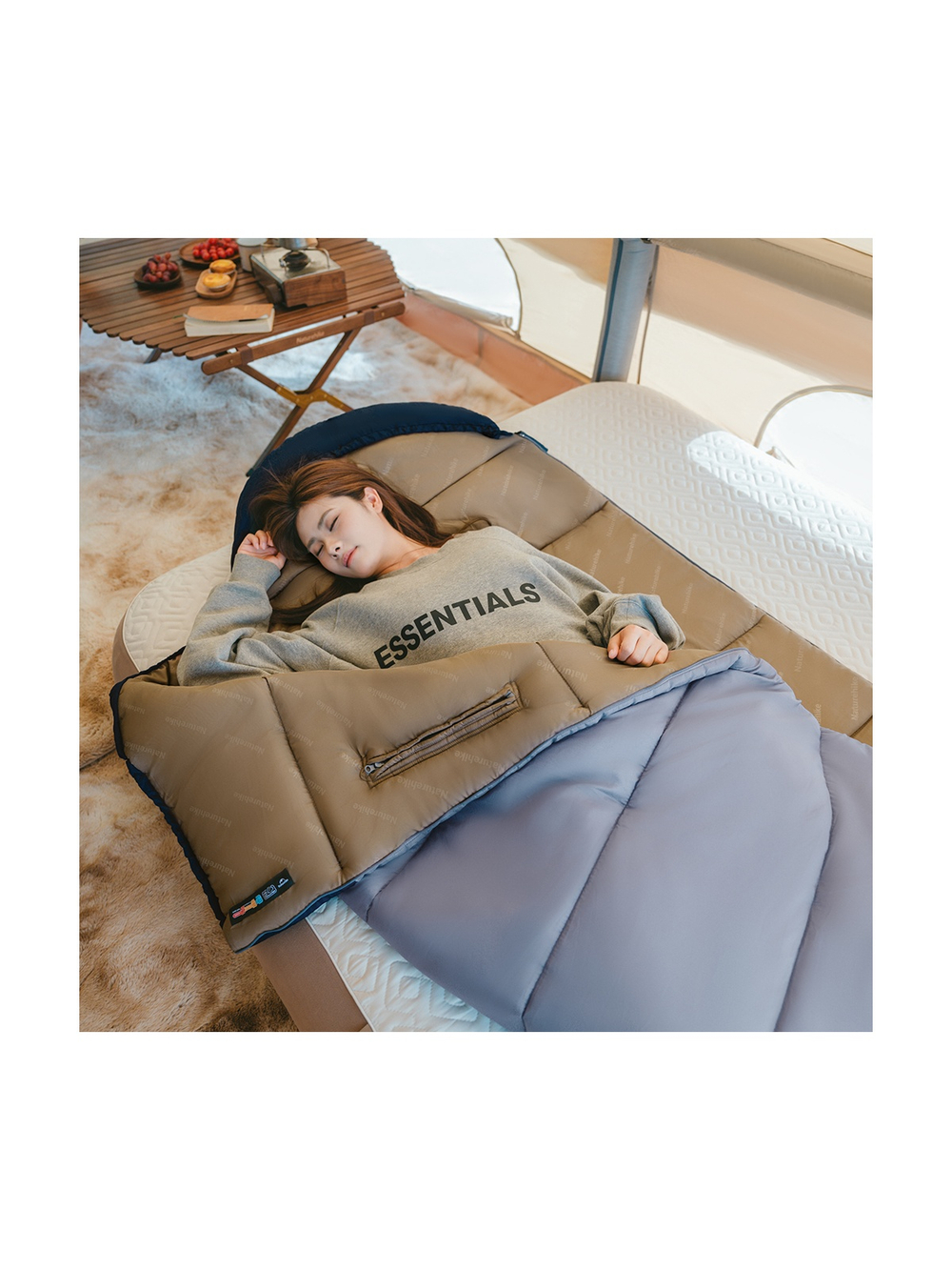 Спальный мешок Naturehike Sunny Day PL02 CNK2550WS028 U450, зеленый с коричневым, молния справа