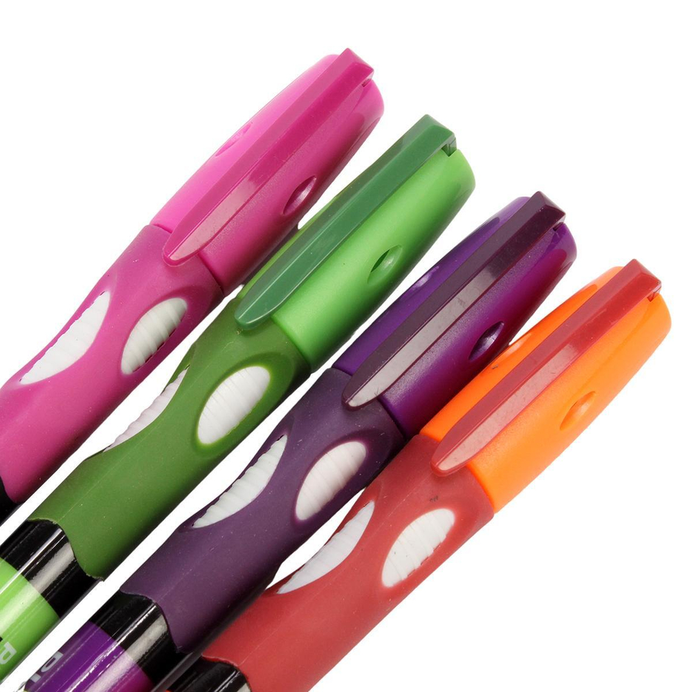 Ручка масляная Piano РТ-251 для левшей, 0,7мм, синяя, с грипом, 5 цветов микс , C-40761 (Комплект 50шт.)