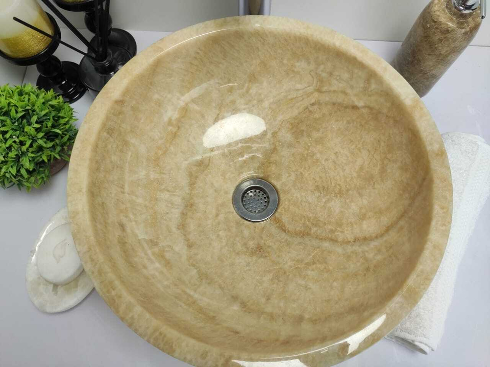 Раковина из оникса Bowl Yellow TinLip BO-60323 40*40*15