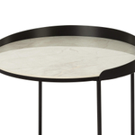 Кофейный столик Tray диаметр 40 керамика, черно-белый