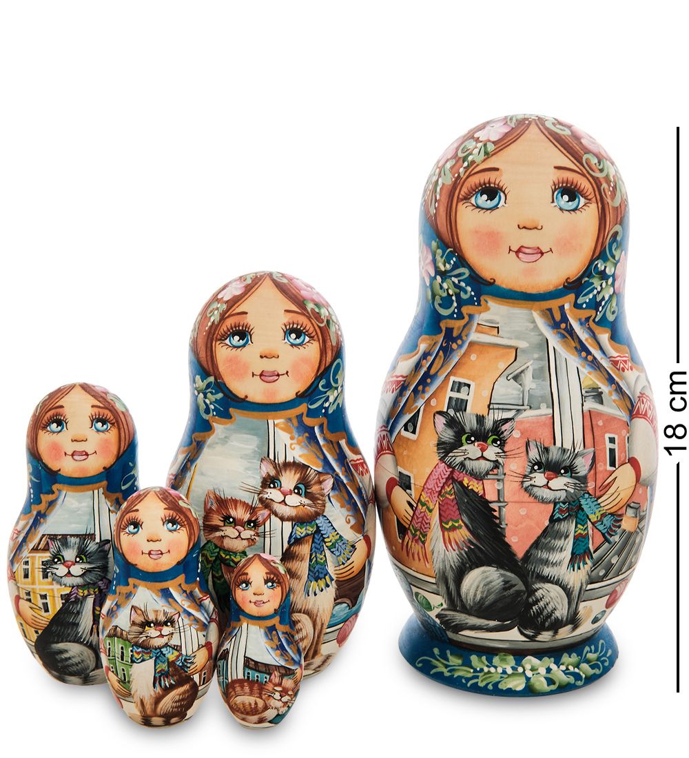 Народные промыслы МР-16/ 8-B Матрешка 5м «Мария с котами»