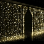 Гирлянда для улицы ЗАНАВЕС «Мерцание» ш2* в6,0 м 960 ламп LED, чёрный провод,1 реж.,IP-65, Теплый белый (возможность соединения)