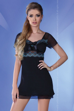 Нежная сорочка Basimah с кружевами (Размер: L-XL) (Цвет: черный)