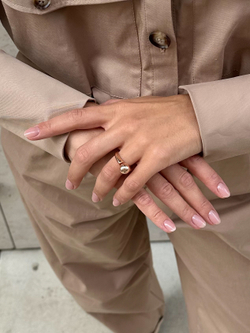 Кольцо с шаром серебрянное позолота 585