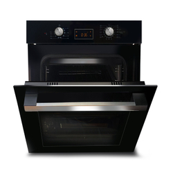 Электрический духовой шкаф встраиваемый GINZZU HOE-215 61л, 13 программ, черный с каталитической очисткой и дисплеем, конвекция, гриль