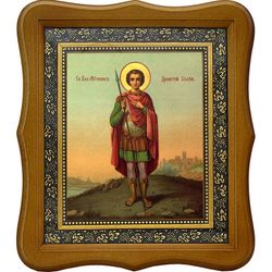 Димитрий Солунский Святой великомученик. Икона на холсте.