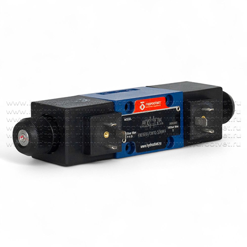 4WE6E61/CW110-50N9K4 - Гидрораспределитель золотниковый Ду 6 с электроуправлением, схема E (44), электроуправление W110, возврат - пружинный