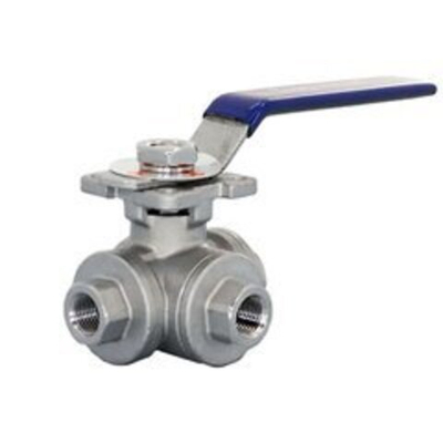 Кран шаровый трехходовой (T-тип) нержавеющий, AISI304 DN40 (1_1/2"), (CF8), PN40