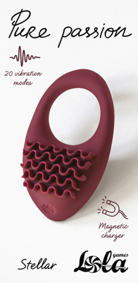 Перезаряжаемое эрекционное виброкольцо Pure Passion Stellar Wine Red 1501-02lola