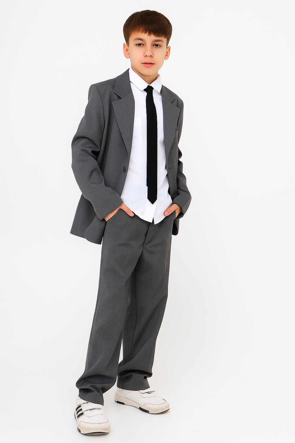 Пиджак классика для мальчика, серый