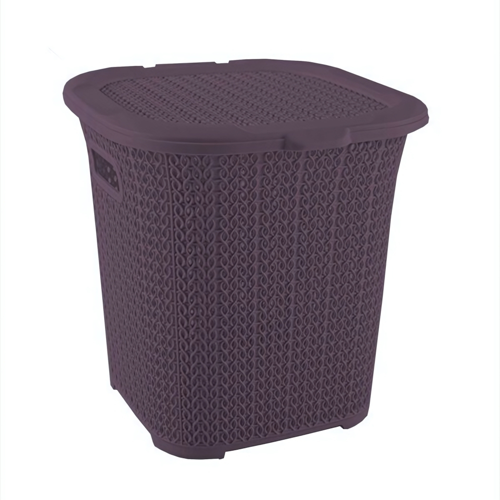 Многофункциональная корзина вязанный узор 15 лт лиловый