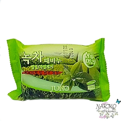 Мыло для рук и тела с отшелушивающим эффектом JUNO Peeling Soap Green Tea, 150 гр.