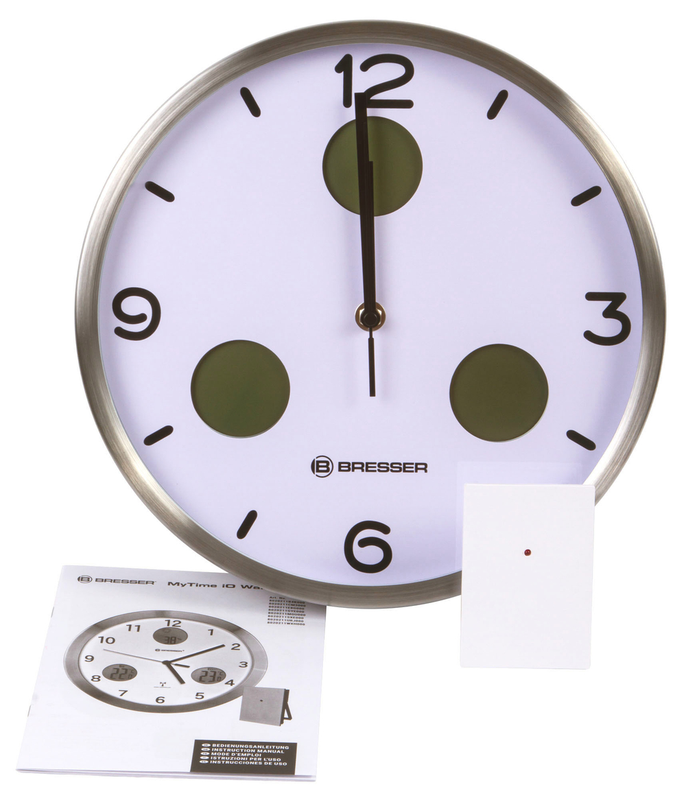 Часы настенные Bresser MyTime io NX Thermo/Hygro, 30 см, белые