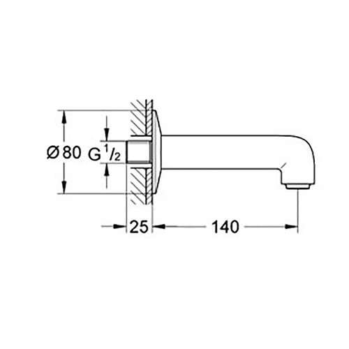 Излив для смесителя Grohe BauClassic 13258000 Хром