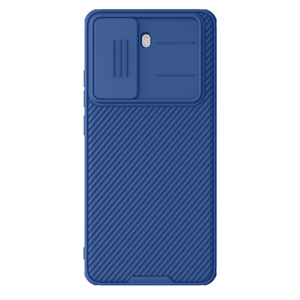 Чехол синего цвета с защитной шторкой для камеры от Nillkin на Xiaomi Redmi Turbo 4, серия CamShield Pro Case