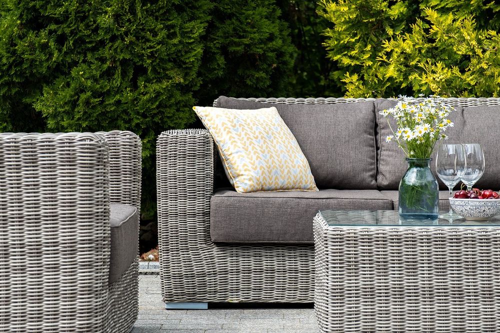 Боно, набор коричневый/соломенный/бежевый/графит, искусственный ротанг