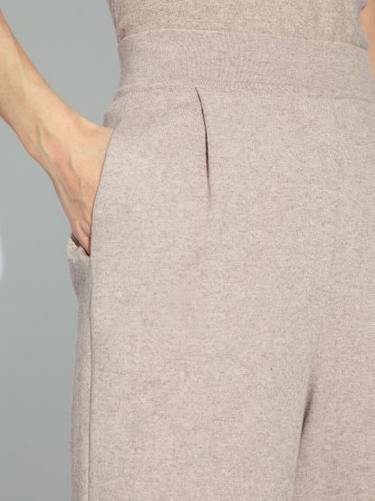 Женские брюки серо-розового цвета из хлопка и кашемира - фото 6