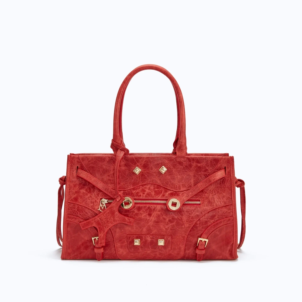 MANC КОЖАНАЯ СУМКА "ZOUZOU", КРАСНЫЙ