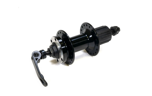 Втулка задняя WZ алюминий диск 6 болтов кассета 8/10скоростей, эксцентрик 32H ось 3/8''х135x145мм, черная