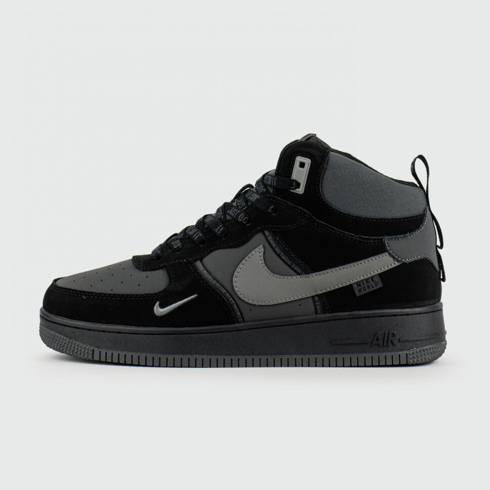 кроссовки Nike Air Force 1 Mid Black / Grey Winter