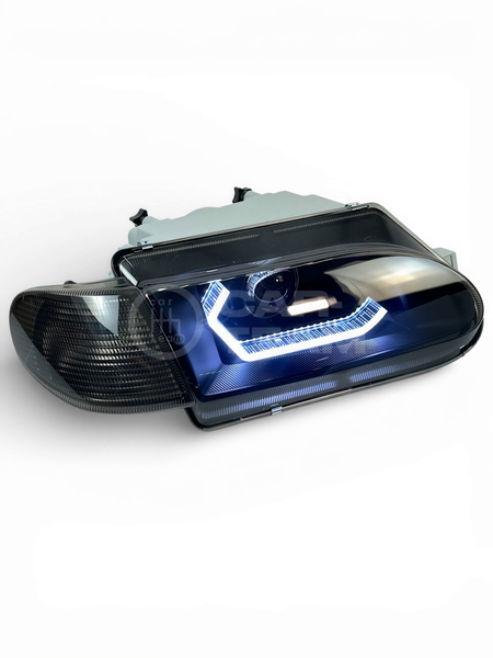 Фары ВАЗ 2113, 2114, 2115 передние в стиле AUDI White Crystal с Bi LED модулями, тонированные поворотники