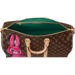 LOUIS VUITTON Sun Yitian Collaboration Keepall Leather Trim One Shoulder Crossbody Handheld Travel Bag Women"s Brown