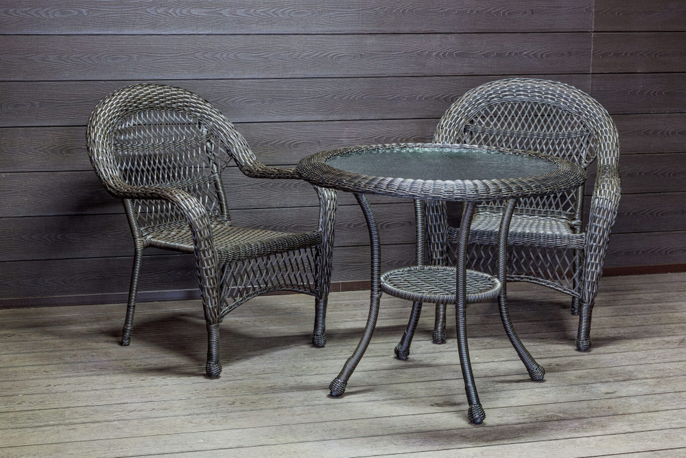 Садовый комплект из искусственного ротанга Мэдисон НЬЮ (Medison NEW) стол круглый D90 + 2 кресла без подушек