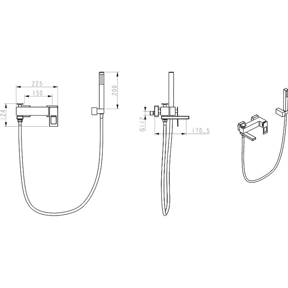 Смеситель для ванны Boheme Q 143-BCR.2