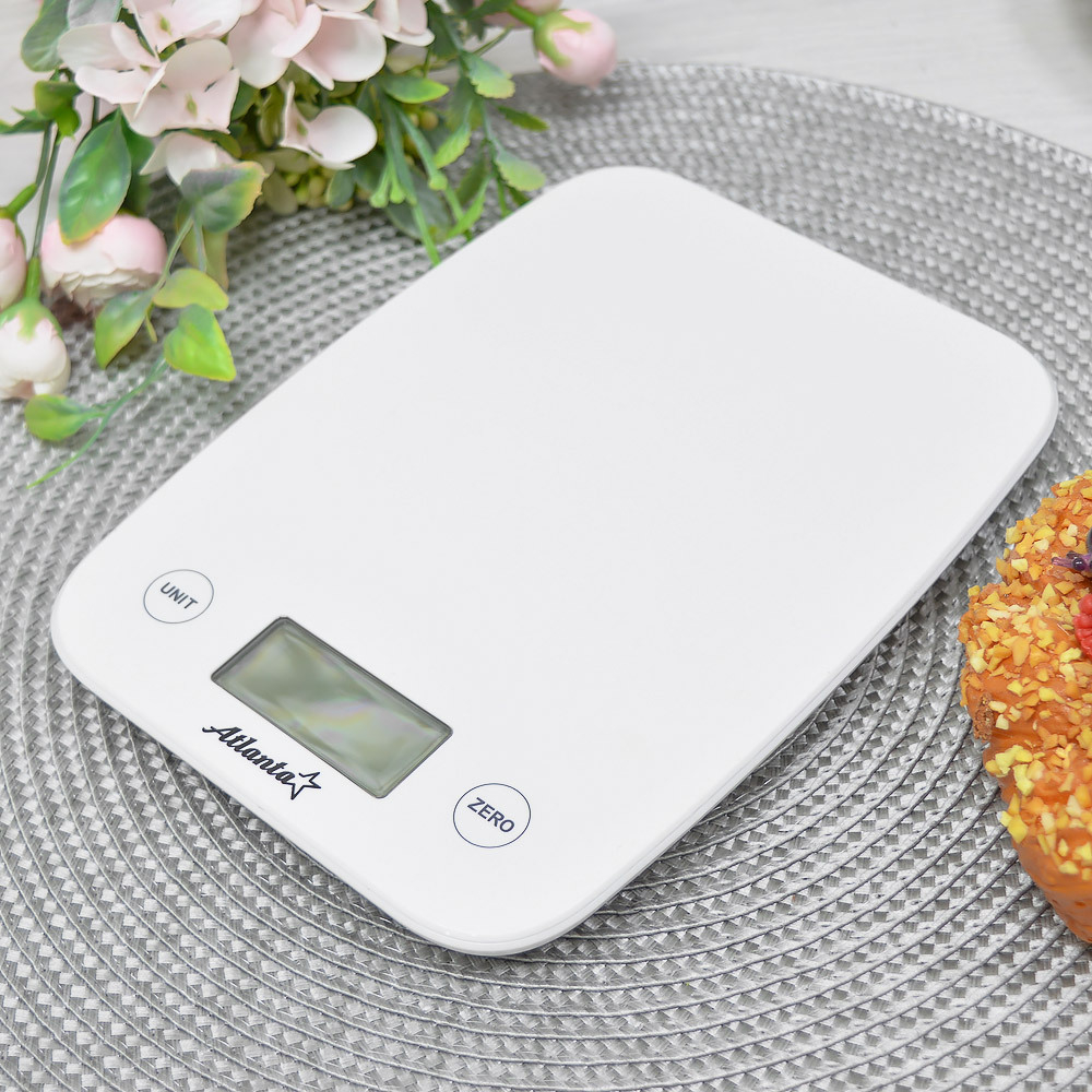 Весы кухонные электронные до 5кг, LED-дисплей, ATH-6198 (white)