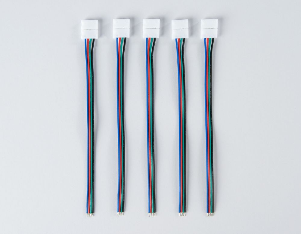 Ambrella Соединитель гибкий односторонний для светодиодной ленты 5050 12/24V (4 конт.) 150 мм GS7251 (5шт) LED Strip GS7251