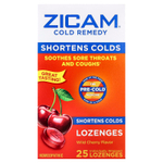 Zicam, Средство от простуды, леденцы, дикая вишня, 25 леденцов в индивидуальной упаковке